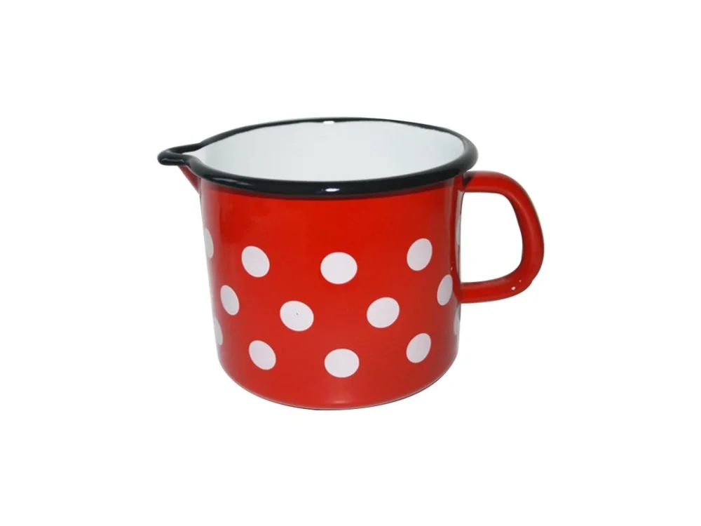 Pouze Dnes hrnek smalt s výlevkou pr.12cm 1,2l PUNTÍK ČRV