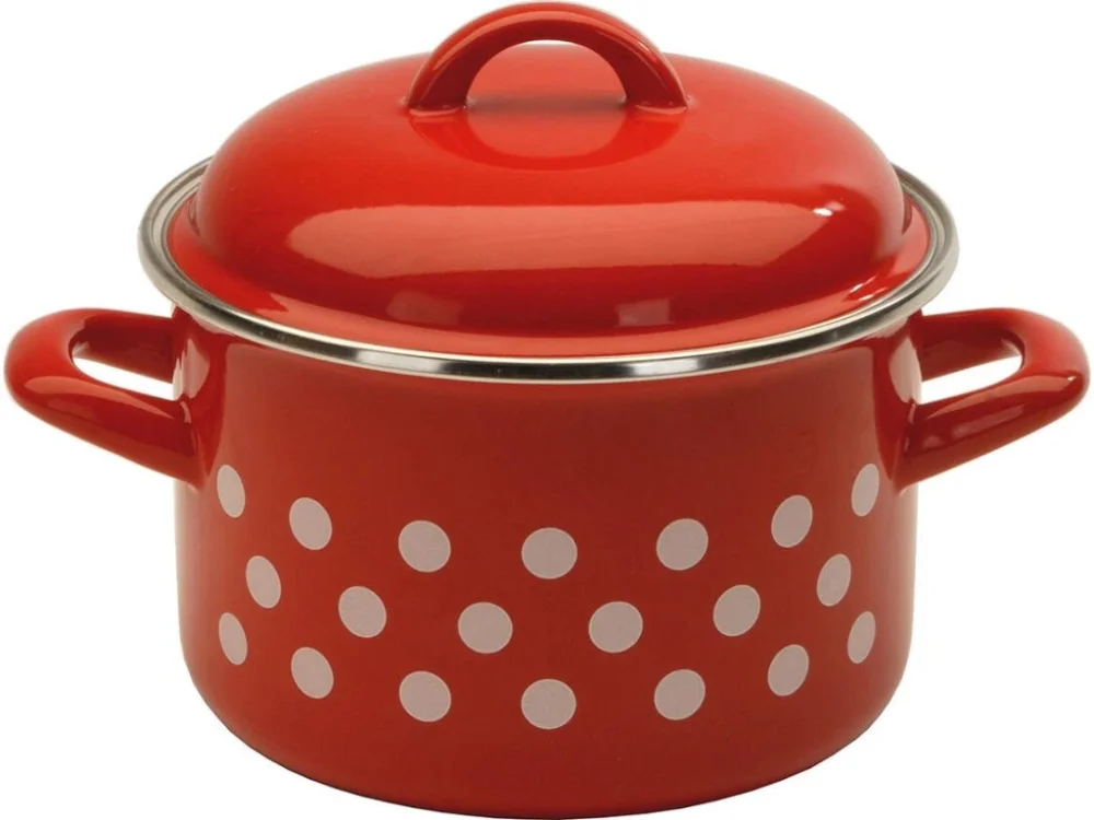Nová Kolekce hrnec + poklice pr.14cm 1,5l PUNTÍK ČRV