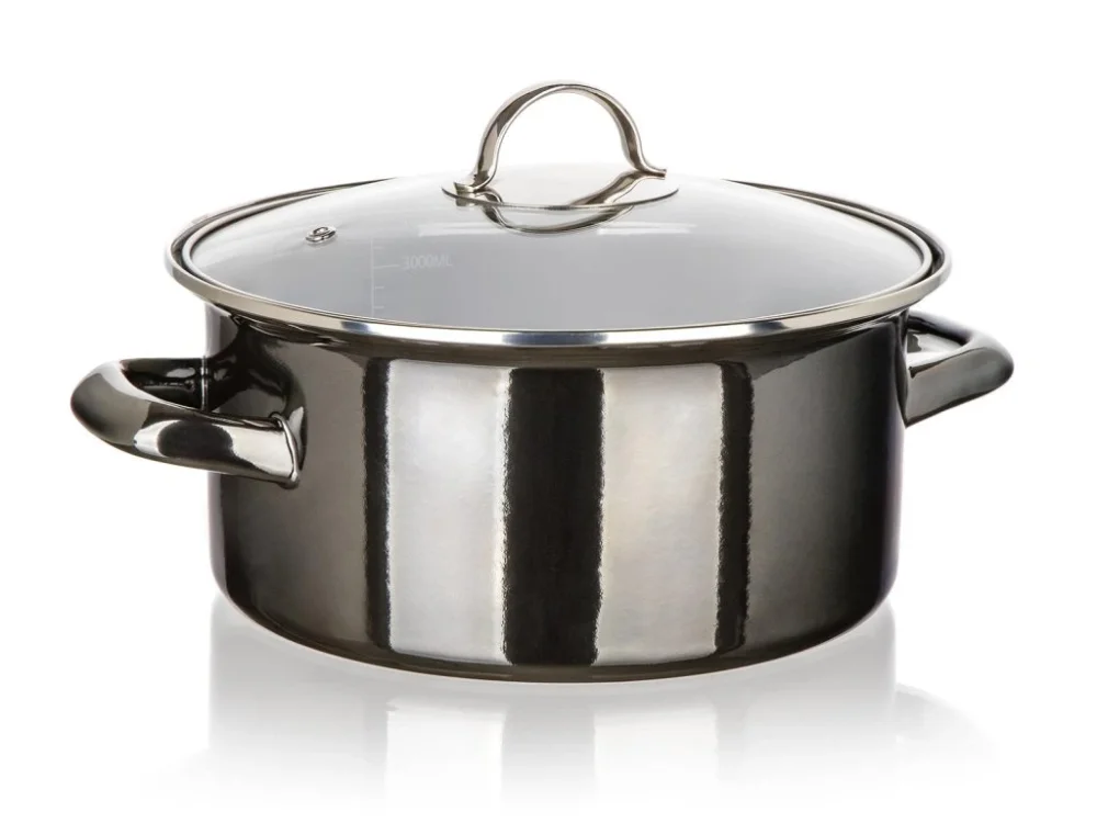 hrnec + skl.poklice pr.22cm 3,7l METALLIC Black Nová Kolekce