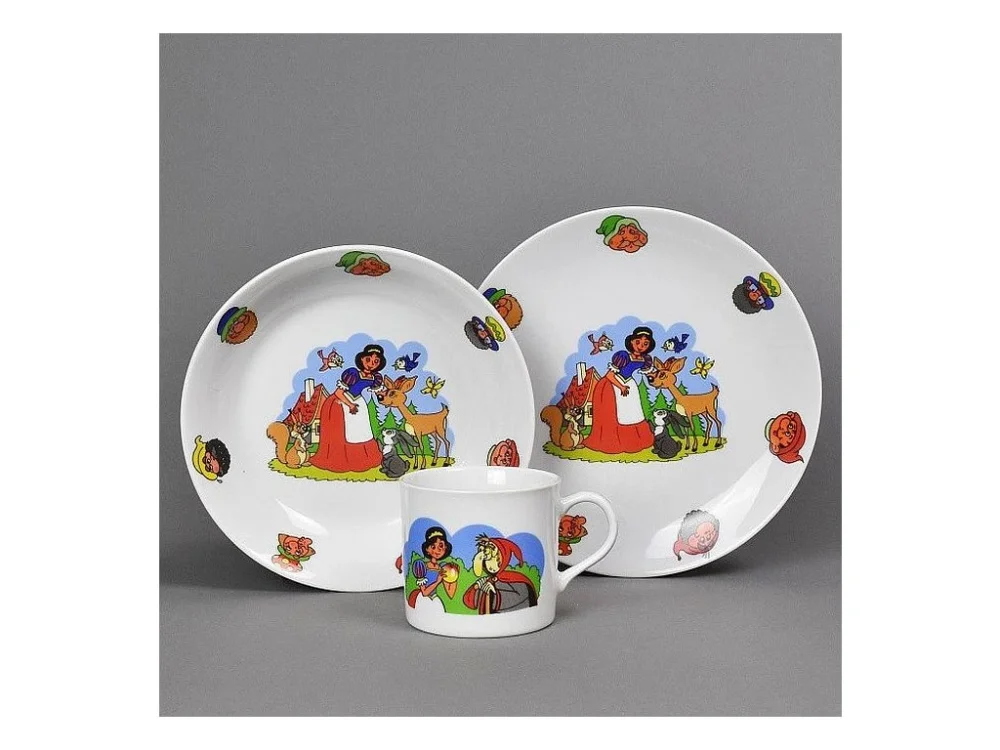 Horká Nabídka soupr. 3díl. SNĚHURKA, děts.jídel., porcelán