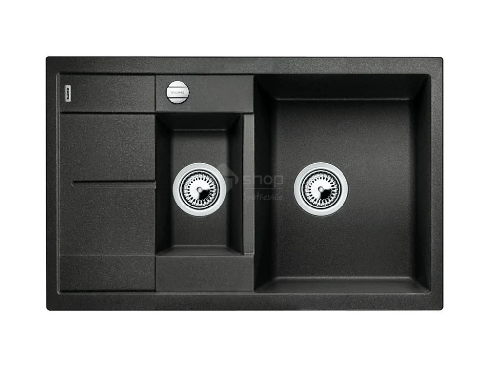 Zlevněný Blanco METRA 6 S Compact Silgranit černá oboustranné provedení s excentrem