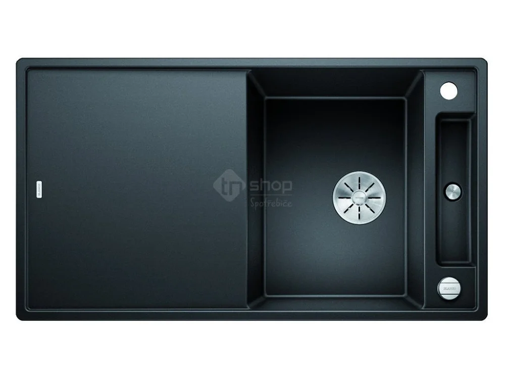 Blanco AXIA III 5 S-F InFino silgranit černá dřez vpravo s excentrem přísluš. dřevo Nejlepší Cena