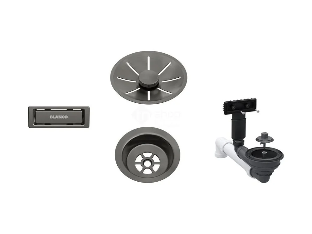 Horká Nabídka Blanco Odtoková sada 3 1" InFino pro jednu vaničku, přepad C-overflow, satin dark steel