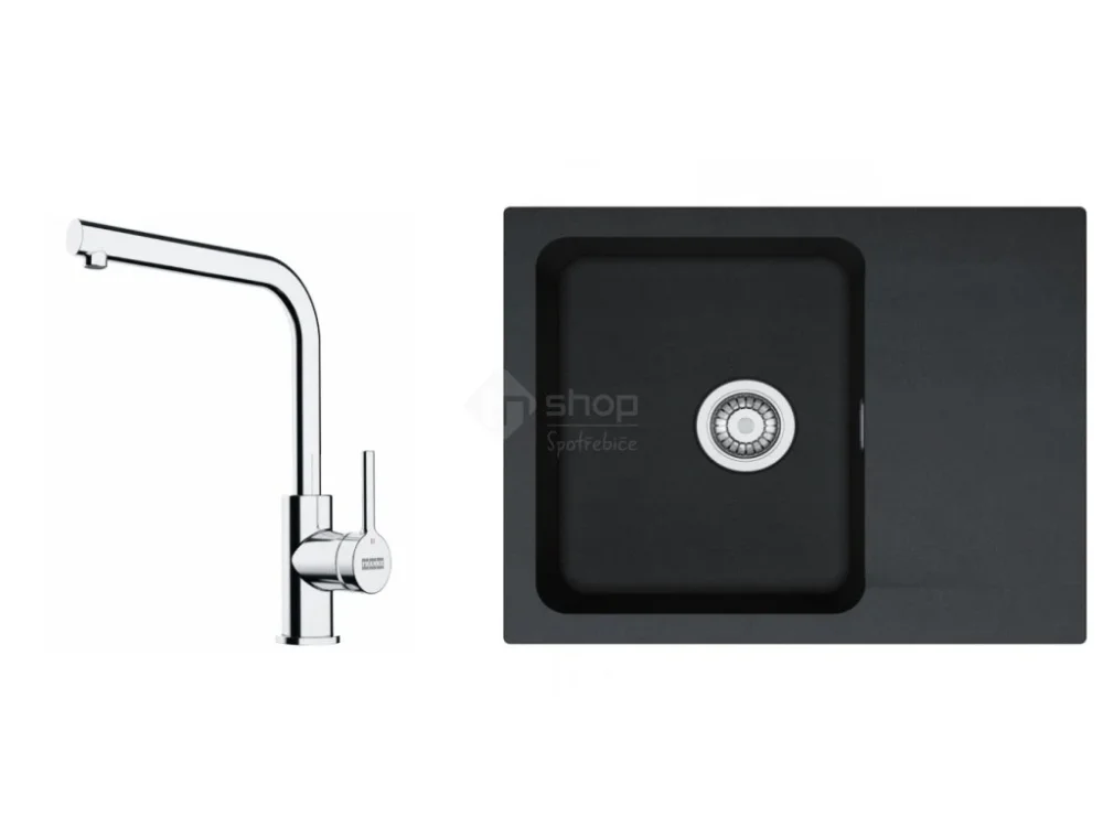 Nejlepší Cena Set Franke (dřez OID 611-62 černá+ baterie FS 3230.031)
