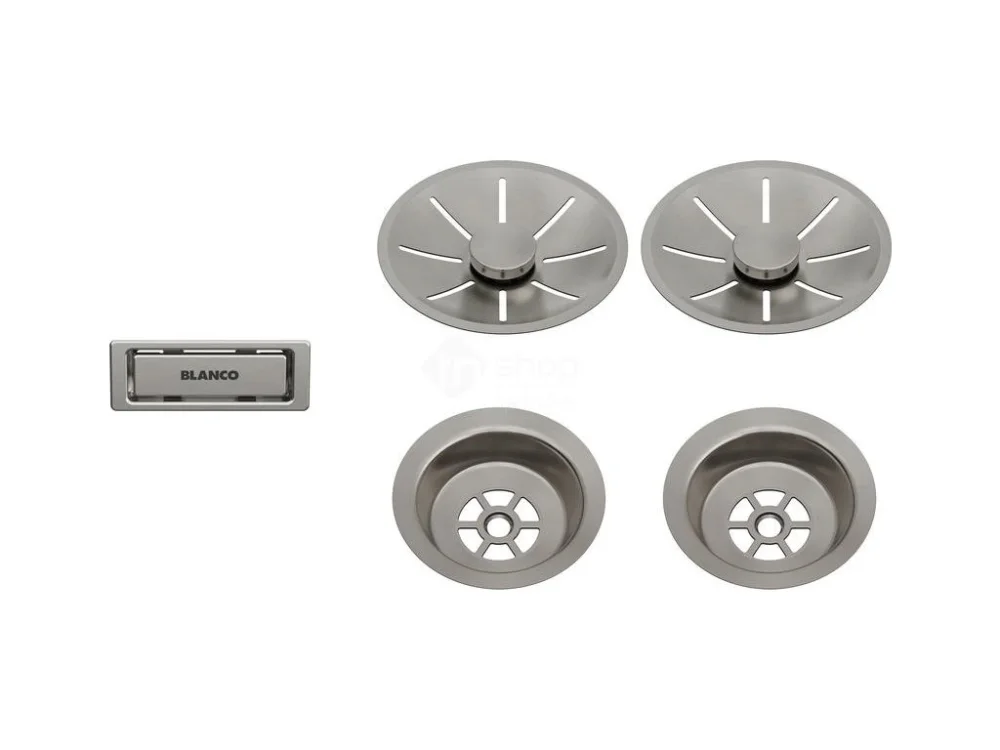 Nakupujte Hned Blanco Odtoková sada InFino s přepadem C-overflow, satin dark platinum pro dva dřezy