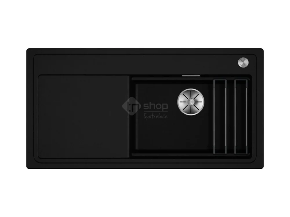 Poslední Šance Blanco Etagon XL 6 S silgranit černá dřez vpravo s exc. ovládáním PushControl