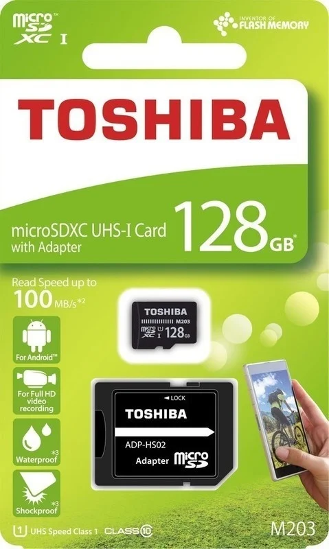 Toshiba MicroSDXC 128GB CL10 UHS1 + adaptér Cenově Výhodný