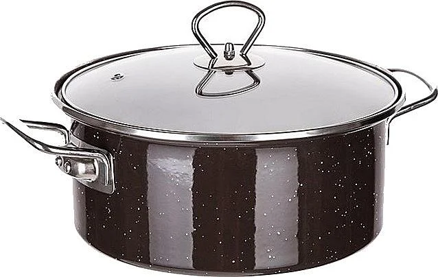 Banquet Kastrol smaltovaný s poklicí GRANITE Dark Brown 3,7 l Cenově Výhodný