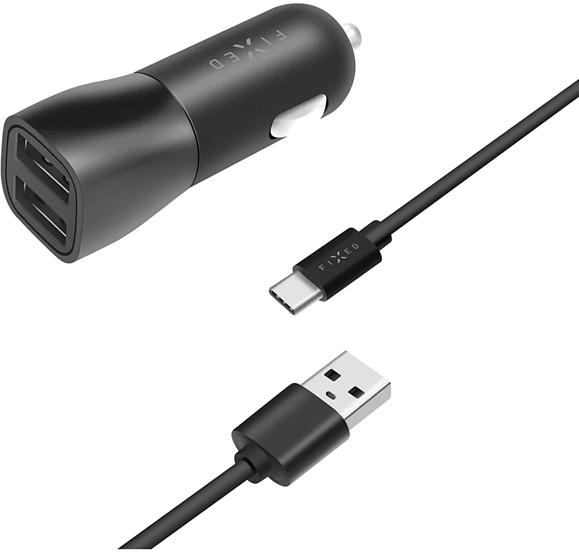 Fixed Nab+USB-C kab.,2xUSB, 15W, černá Odeslání Ihned