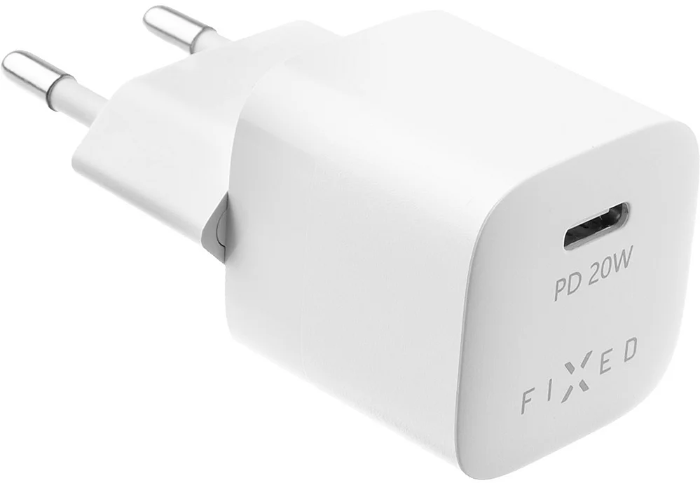 Fixed Mini adapter, USB-C kab, 20W, bílý Akční Nabídka
