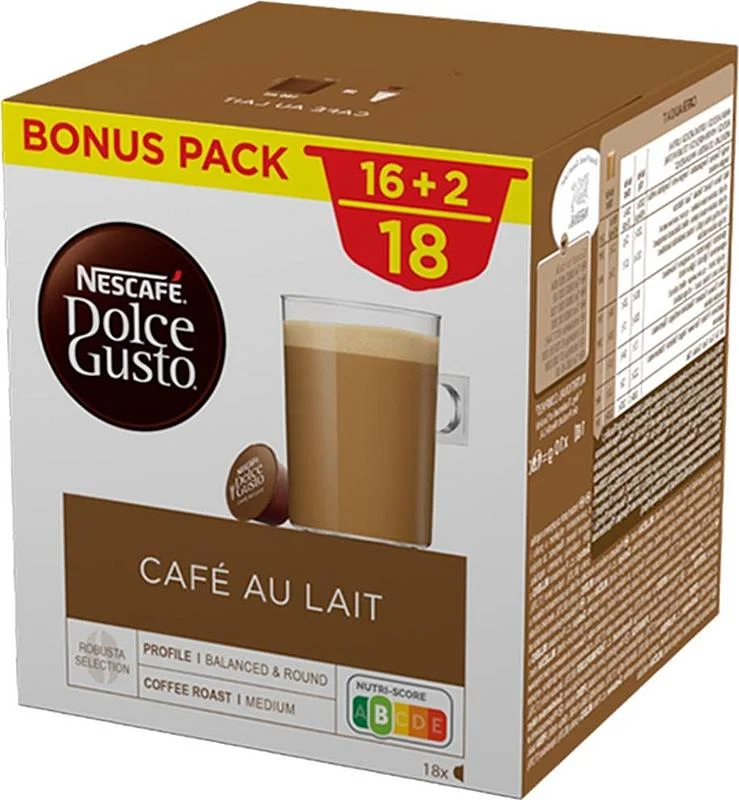 Nejlepší Cena Nescafé Dolce Gusto Cafe Au Lait 18 ks