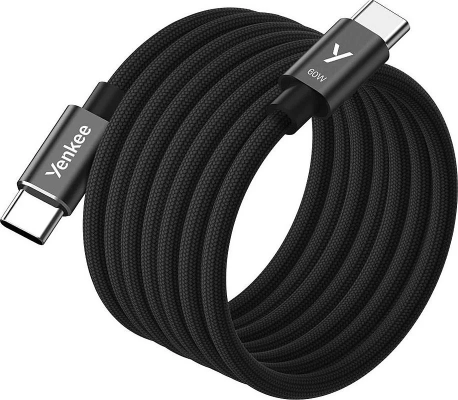 Bezpečná Platba Yenkee YCU MAGNETIC 03 kabel C/C BK 60W