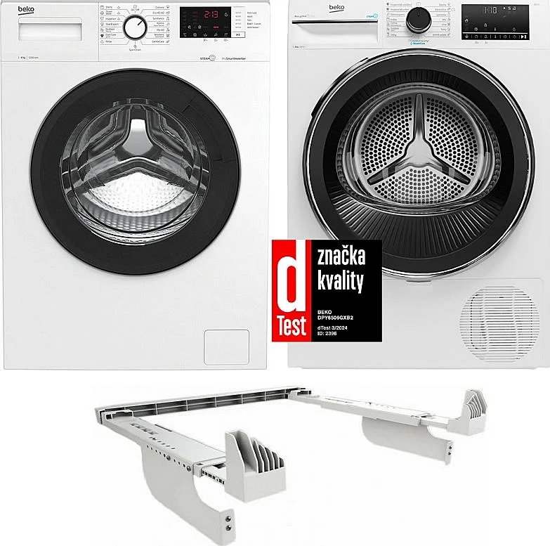 Set Beko DPY8506GXB2 + Beko WUV8612AXSW + PSK mezikus bílý Akční Cena