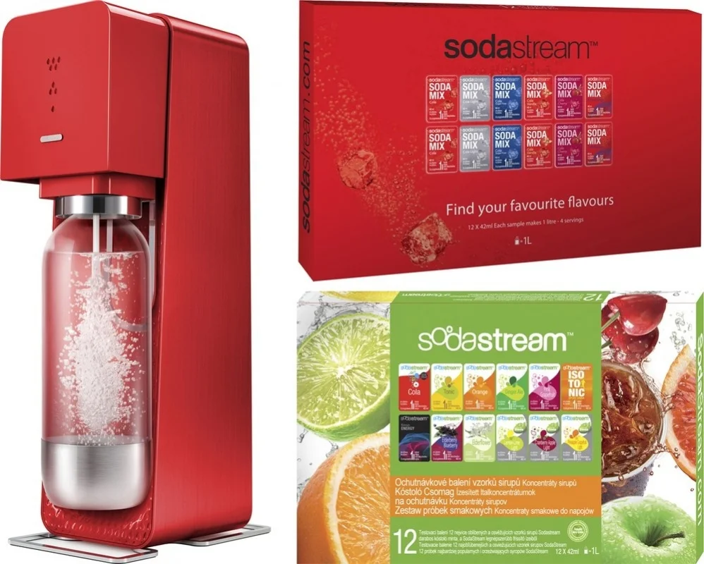 Speciální Cena SodaStream Sada SOURCE Red metal + 2x PP12