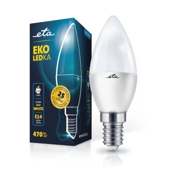 Žárovka LED ETA EKO LEDka svíčka 5,5W, E14, studená bílá Cenová Bomba