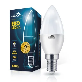 Žárovka LED ETA EKO LEDka svíčka 5,5W, E14, teplá bílá Sezónní Sleva