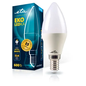 Žárovka LED ETA EKO LEDka svíčka 7W, E14, neutrální bílá Sezónní Sleva