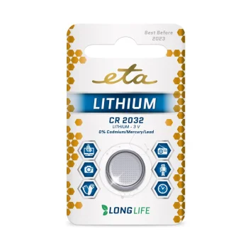 Značkový Baterie lithiová ETA PREMIUM CR2032, blistr 1ks