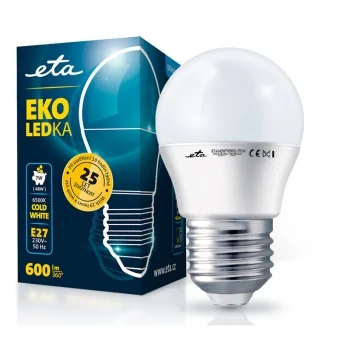 Žárovka LED ETA EKO LEDka mini globe 7W, E27, studená bílá Autentický