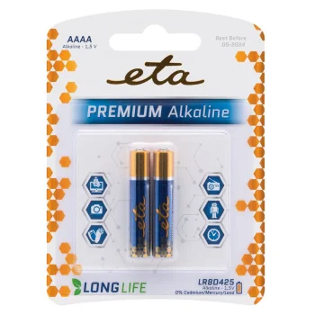 Nová Kolekce Baterie alkalická ETA PREMIUM AAAA, blistr 2ks