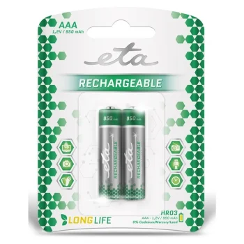 Novinka Baterie nabíjecí ETA AAA, HR03, 950mAh, Ni-MH, blistr 2ks