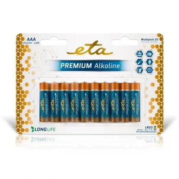 Originální Baterie alkalická ETA PREMIUM ALKALINE AAA, LR03, blistr 10ks