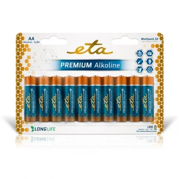 Baterie alkalická ETA PREMIUM ALKALINE AA, LR06, blistr 10ks Nová Kolekce