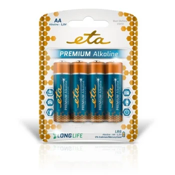 Baterie alkalická ETA PREMIUM ALKALINE AA, LR06, blistr 4ks Novinka
