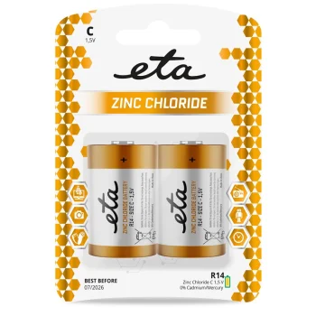 Baterie zinkochloridová ETA C, R14, blistr 2ks Ihned K Objednání