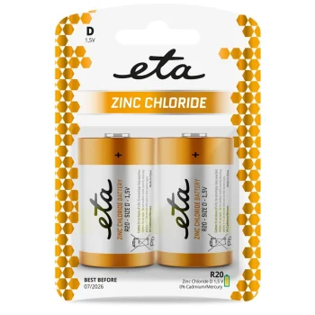Baterie zinkochloridová ETA D, R20, blistr 2ks Nakupujte Hned
